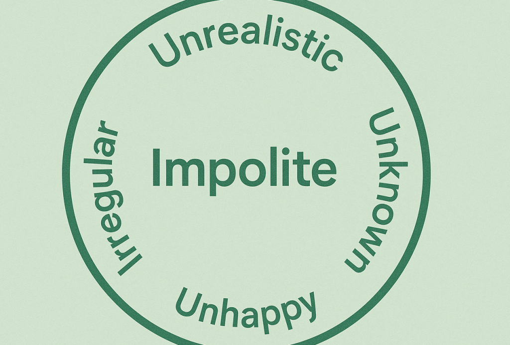 WF – negative prefixes – in-, im-, il-, ir-, un-, and dis-